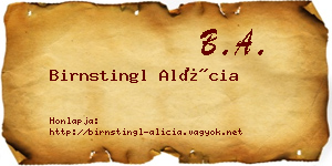 Birnstingl Alícia névjegykártya
